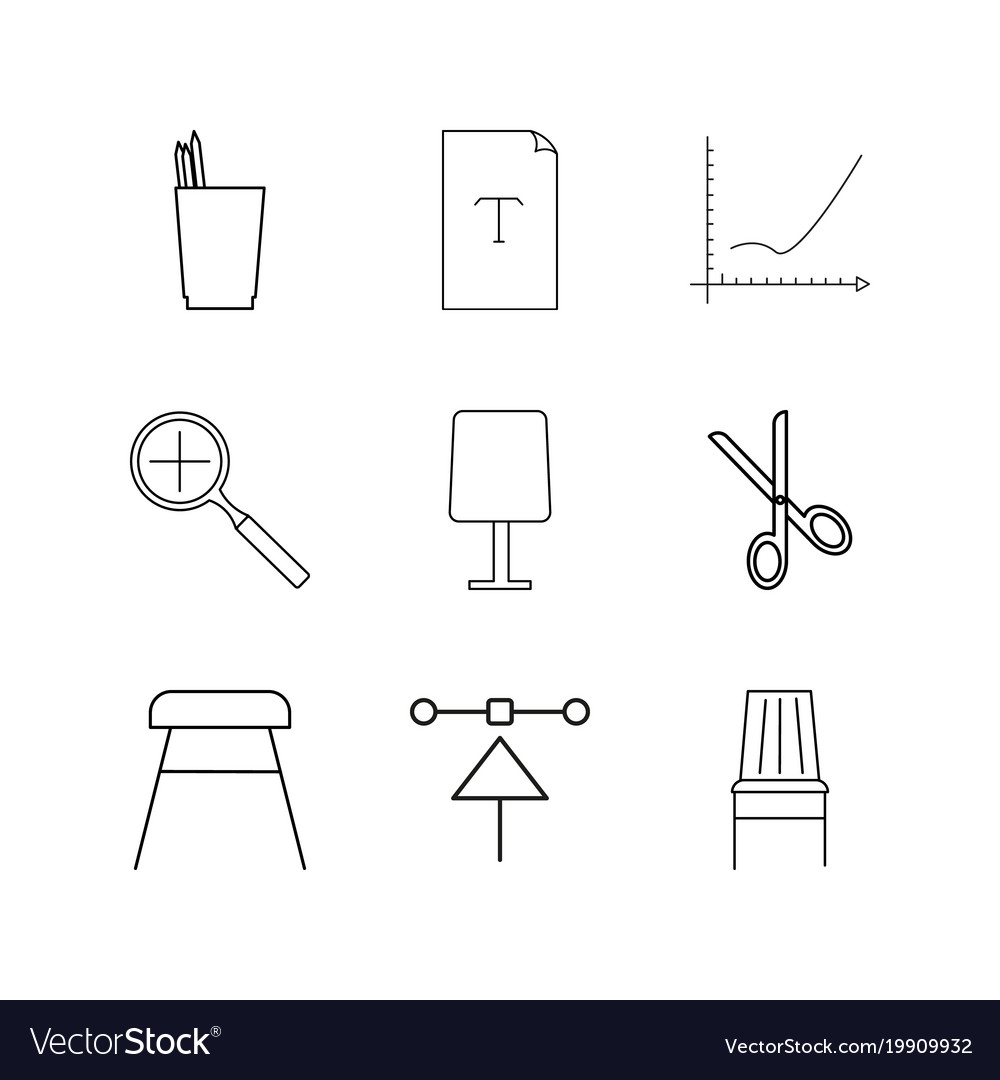 Design elements linear icon set simple outline