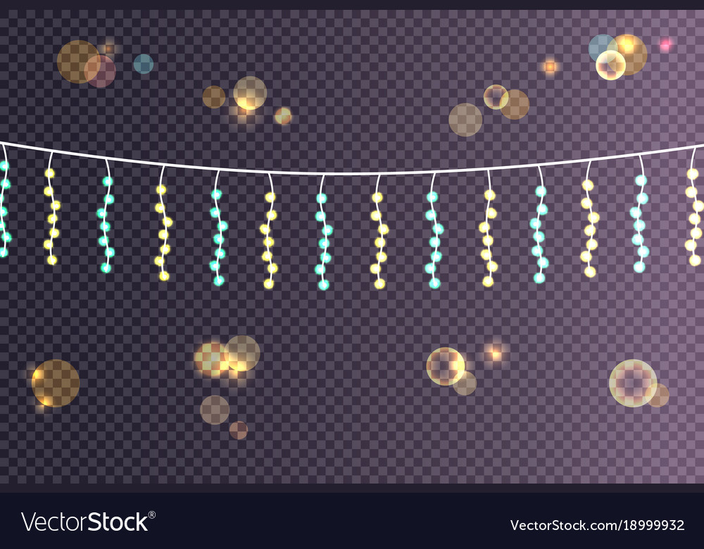 Electric Garland Made Small Balls Hanging Vector Image