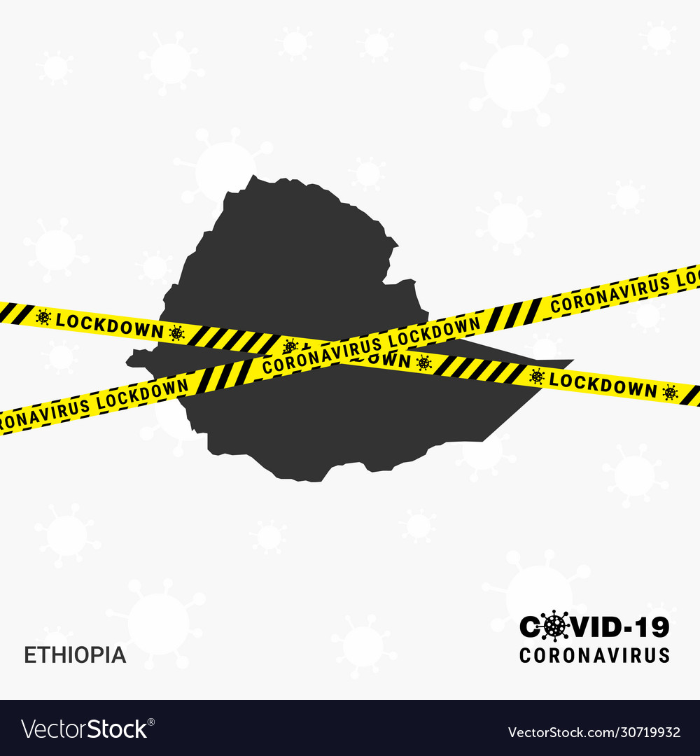 Ethiopia country map lockdown template