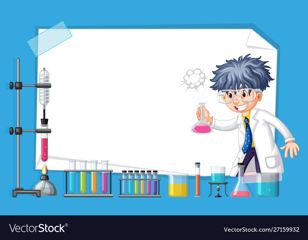 Frame design with scientist working in lab Vector Image