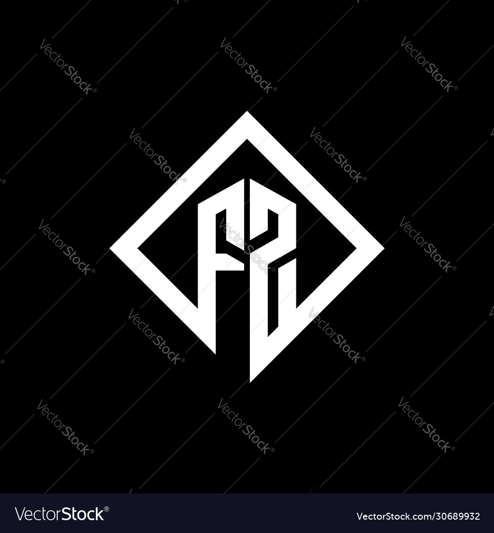 Fz logo monogram with square rotate style design
