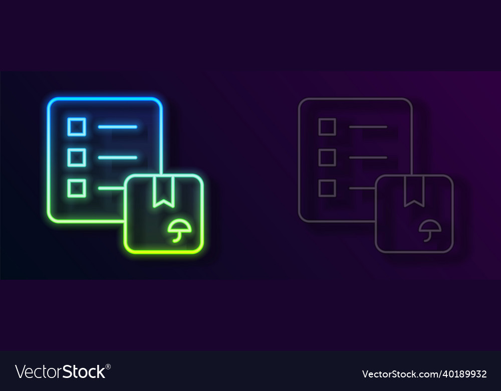 Glowing neon line verification of delivery list