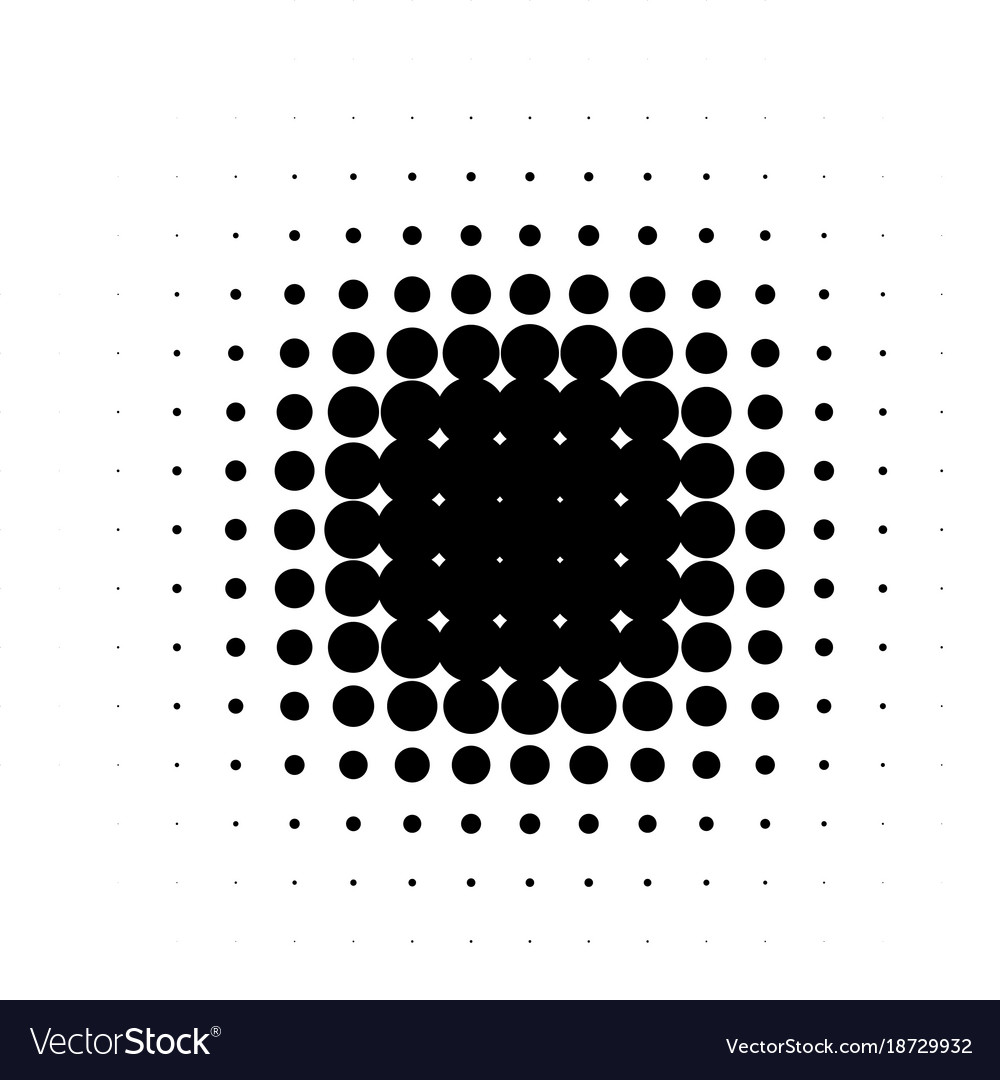Isolated black color abstract round shape halftone