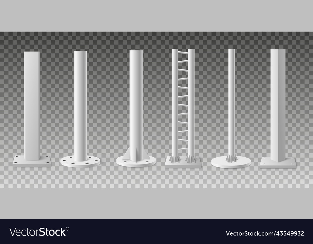 Metal poles and pillars for billboard set