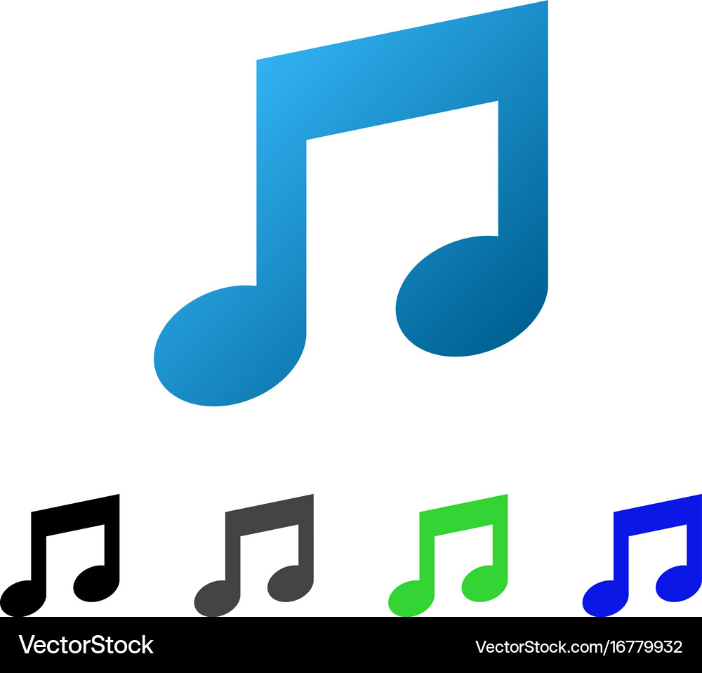 Music notes flat gradient icon Royalty Free Vector Image