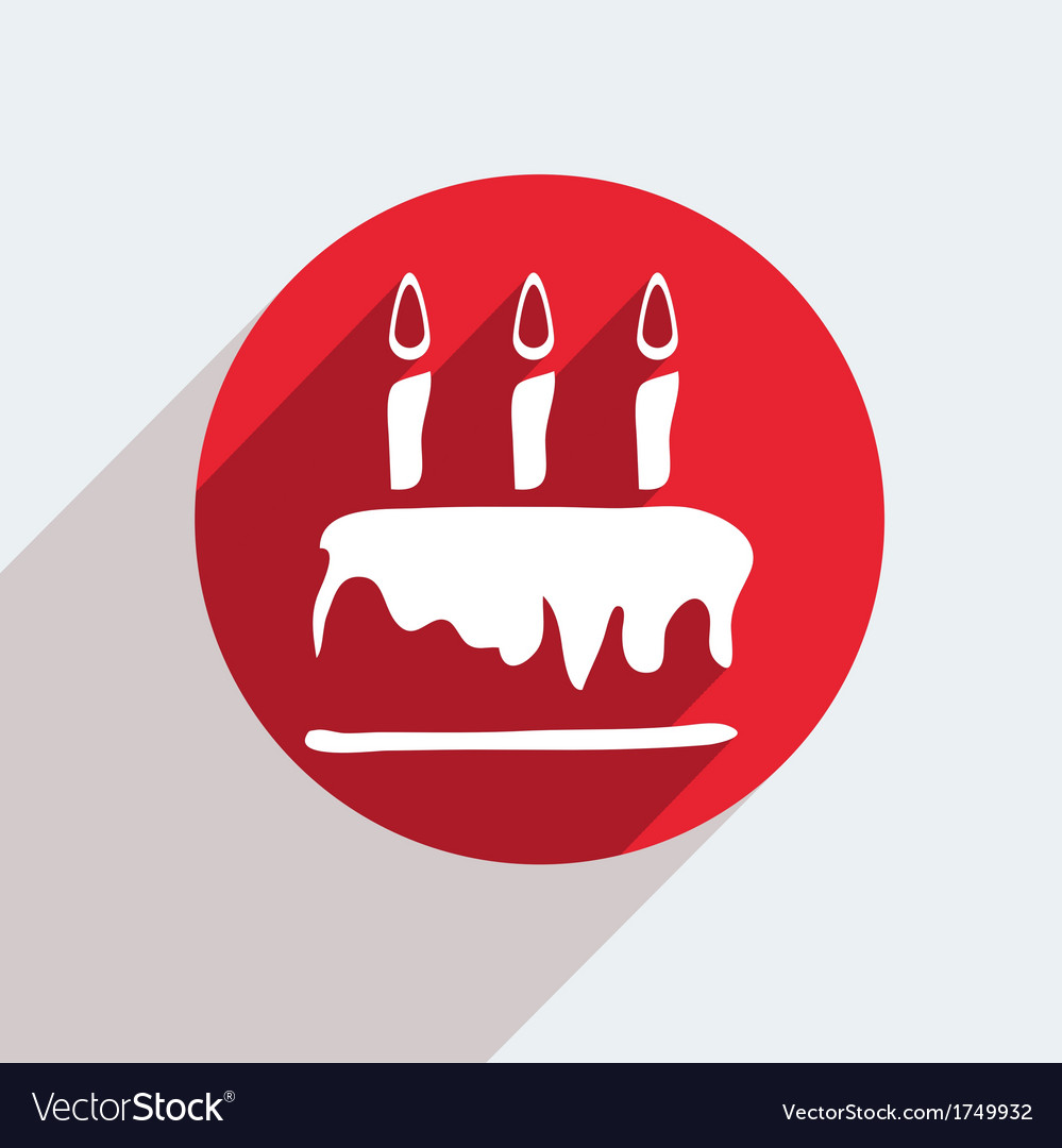 Rote Kuchen Icon mit Kerzen