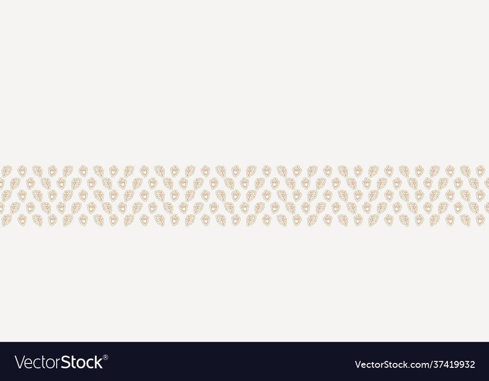 Seamless minimalist blockprint leaf border pattern vector image Seamless minimalist blockprint leaf border pattern
