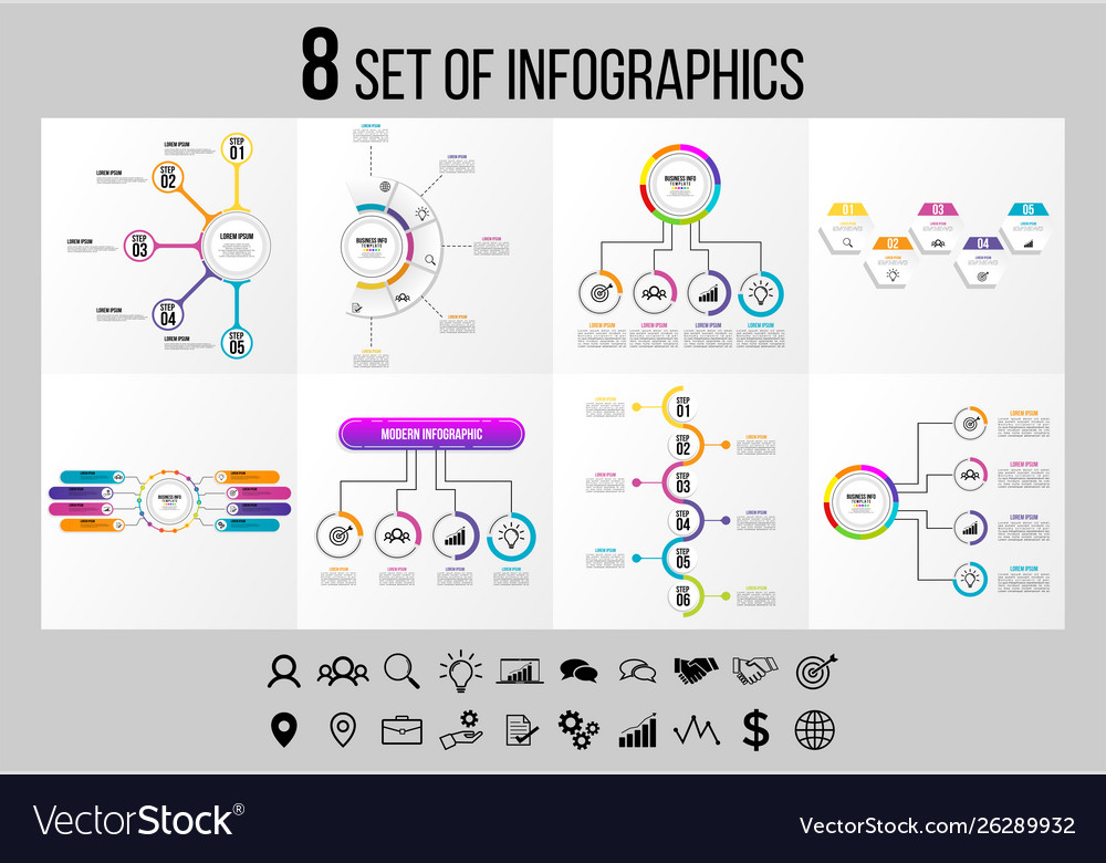 Set of infographics elements design template