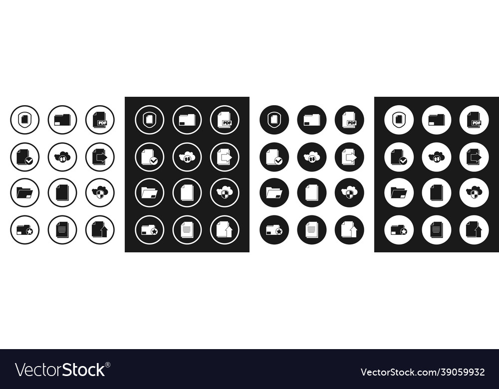 Set pdf file document cloud download and upload vector image Set pdf file document cloud download and upload