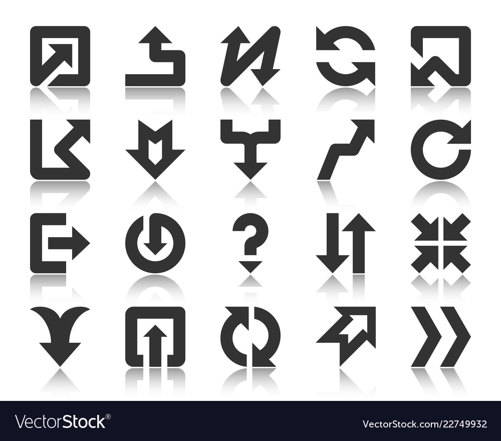 Simple Pointer Arrow Icons Set