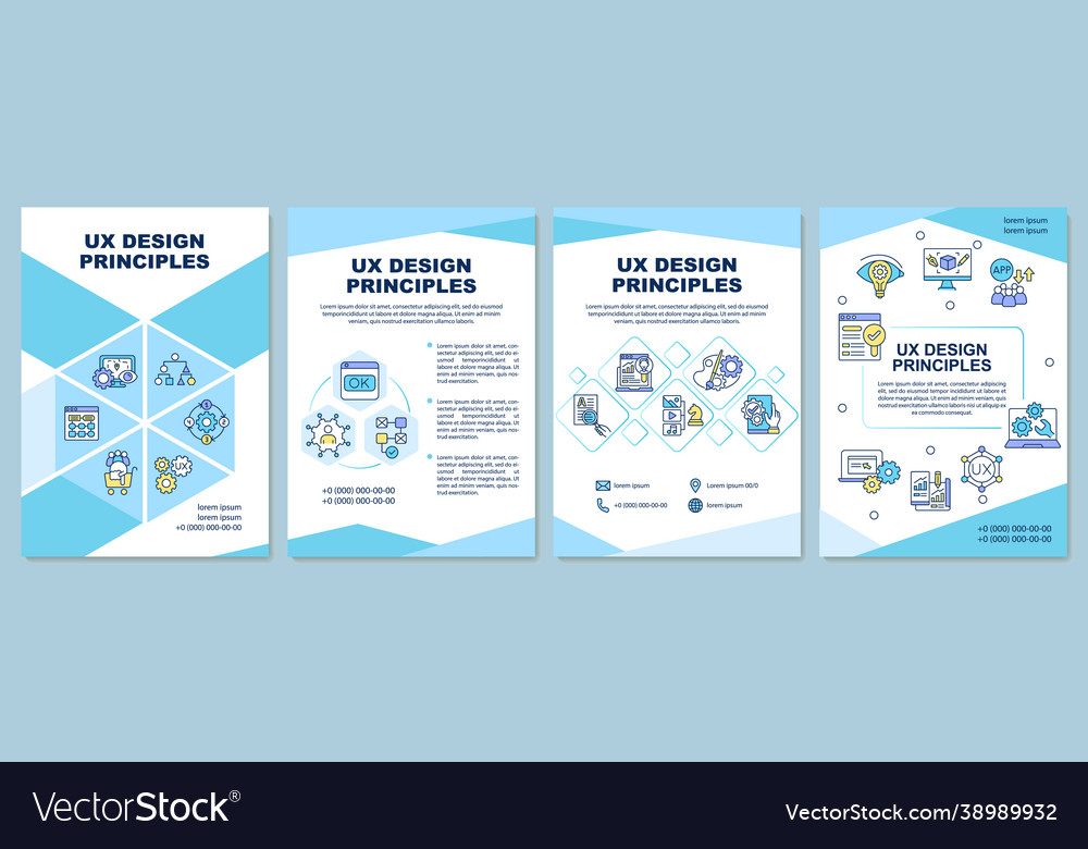 Ux design principles brochure template Royalty Free Vector