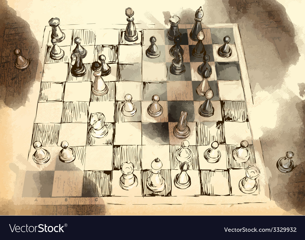 Worlds great chess games byrne - fischer Vector Image