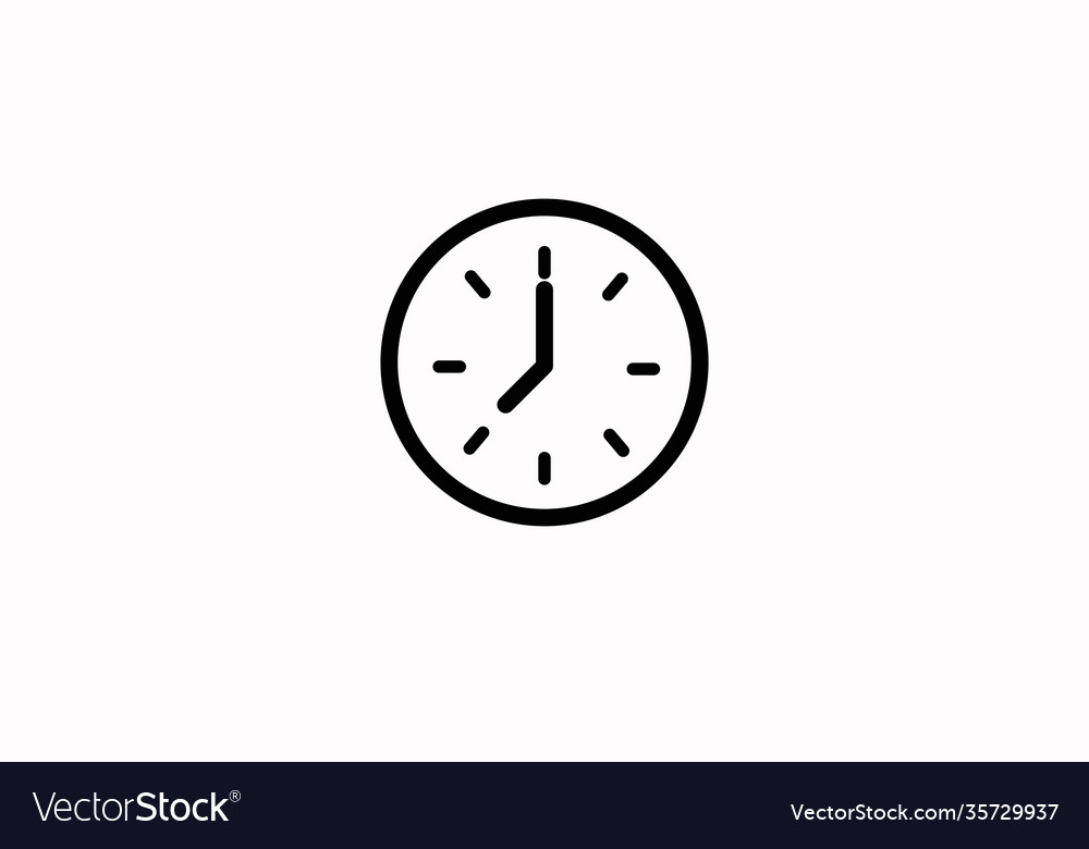 Black and white time icon Royalty Free Vector Image