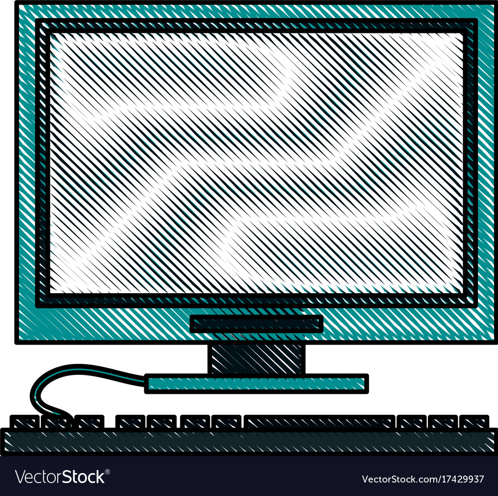 Computer monitor and keyboard icon image