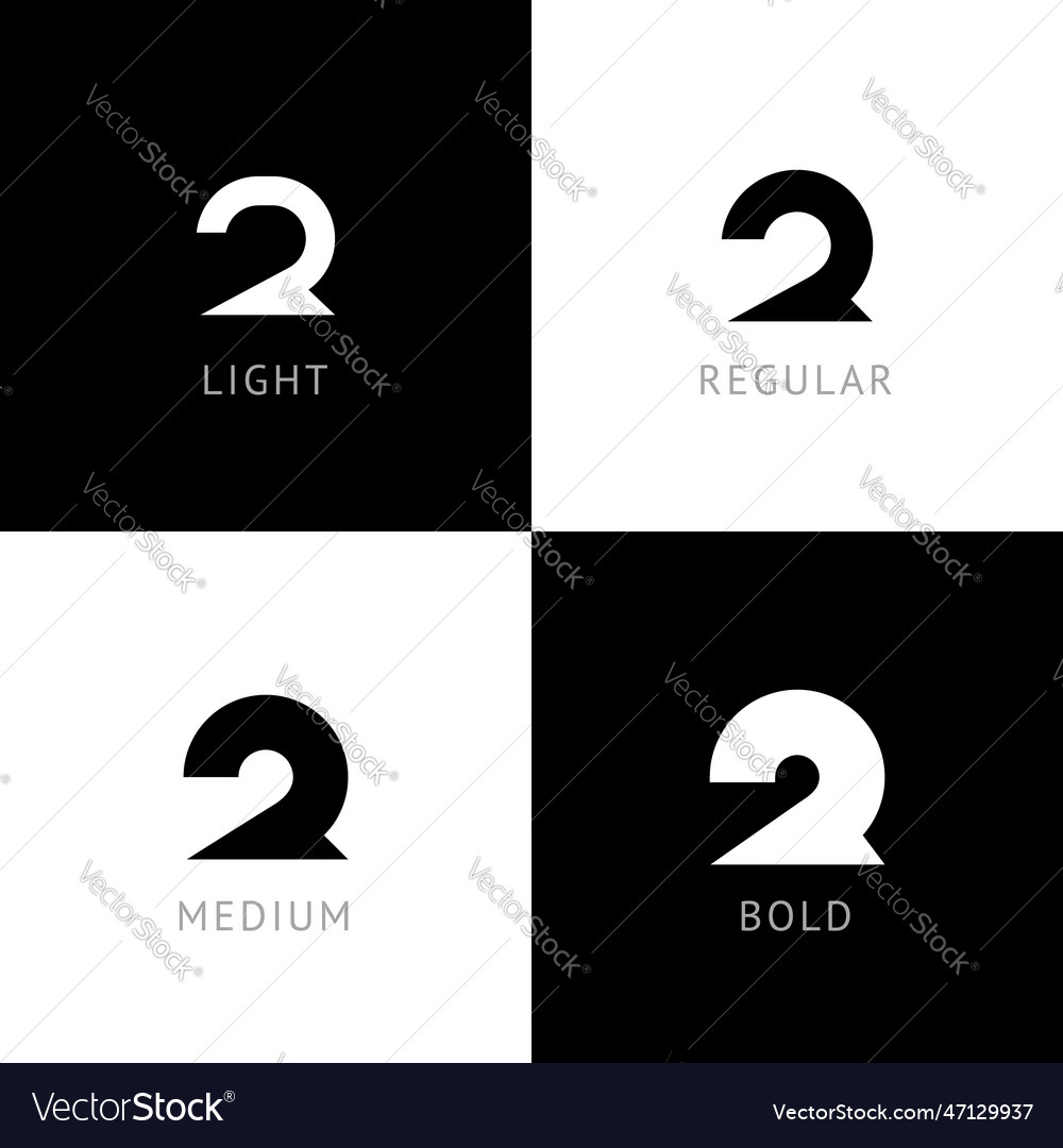 Cyber font rounded digital alphabet number 2