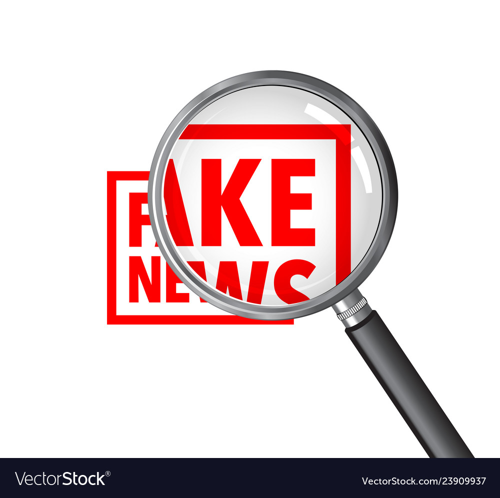 Fake rubber stamp magnifying glass Royalty Free Vector Image