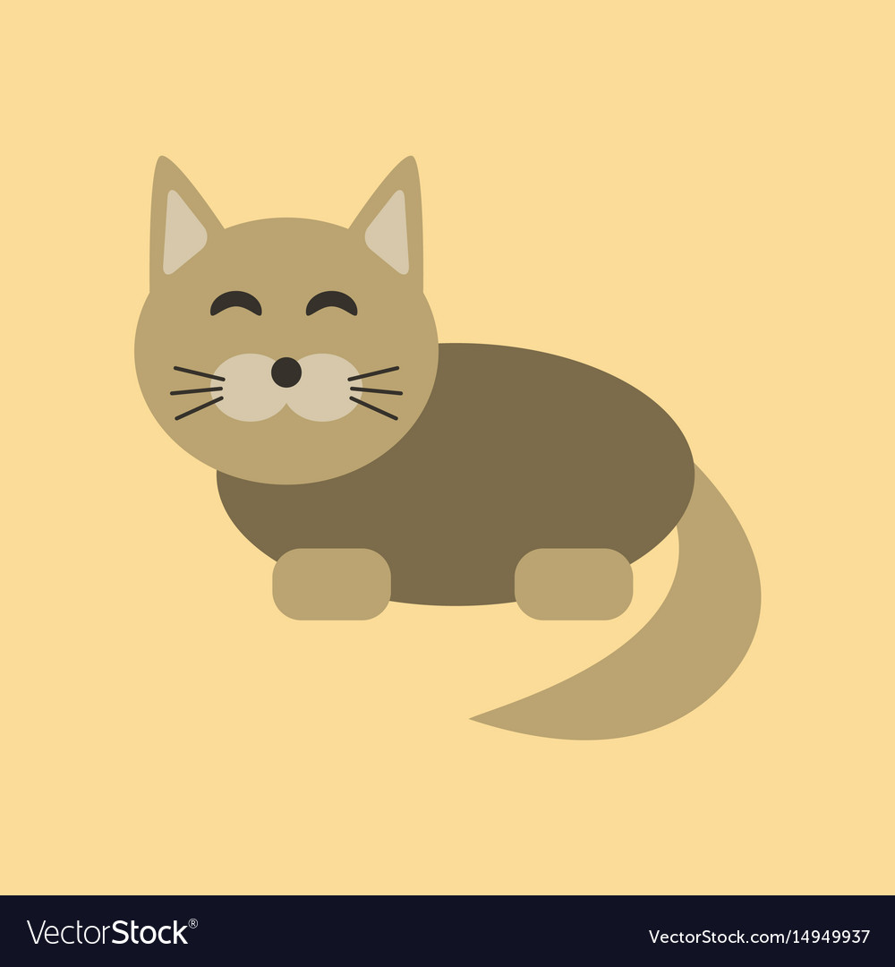 Flat icon on background pet cat