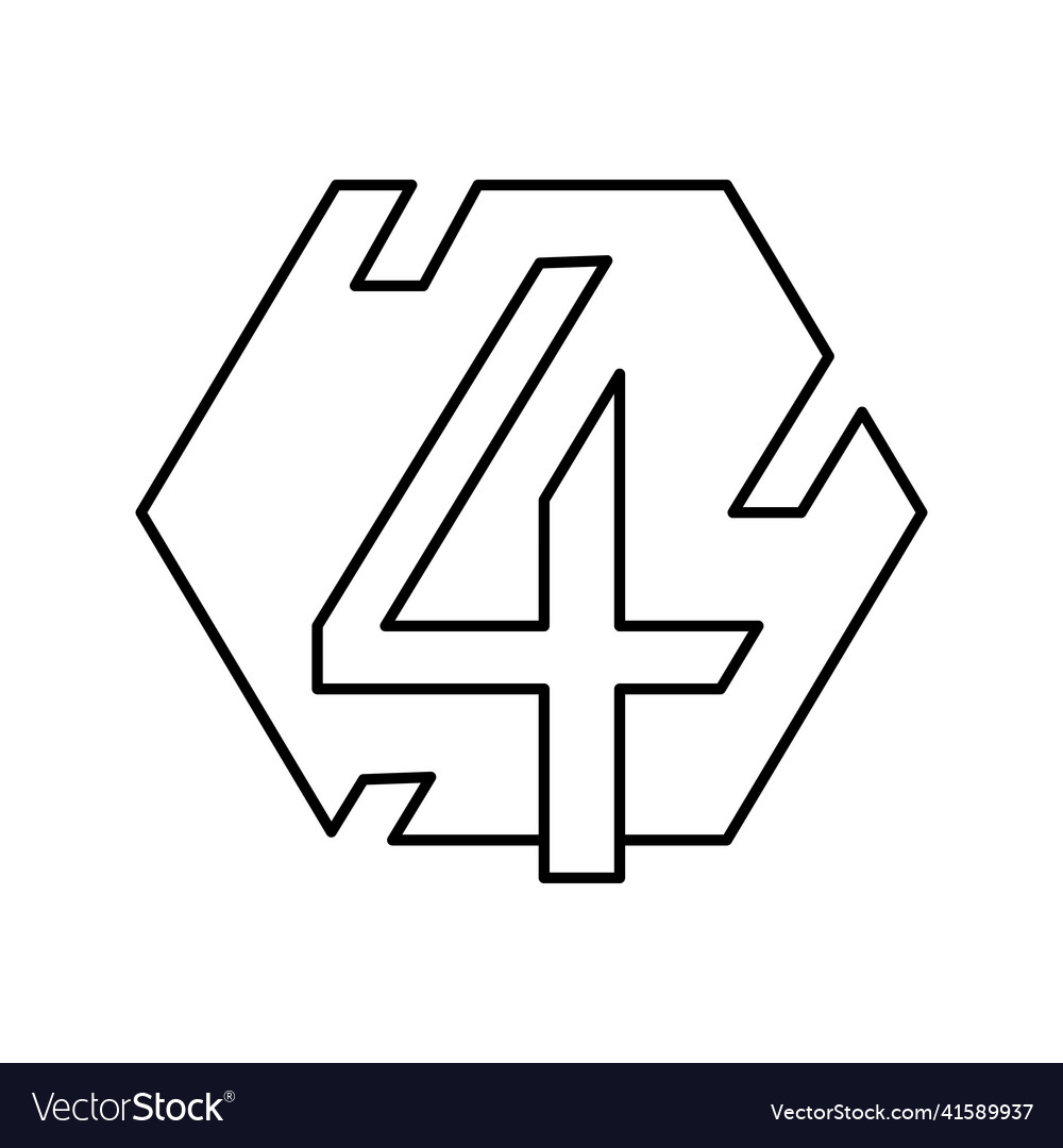 Fourth number line icon