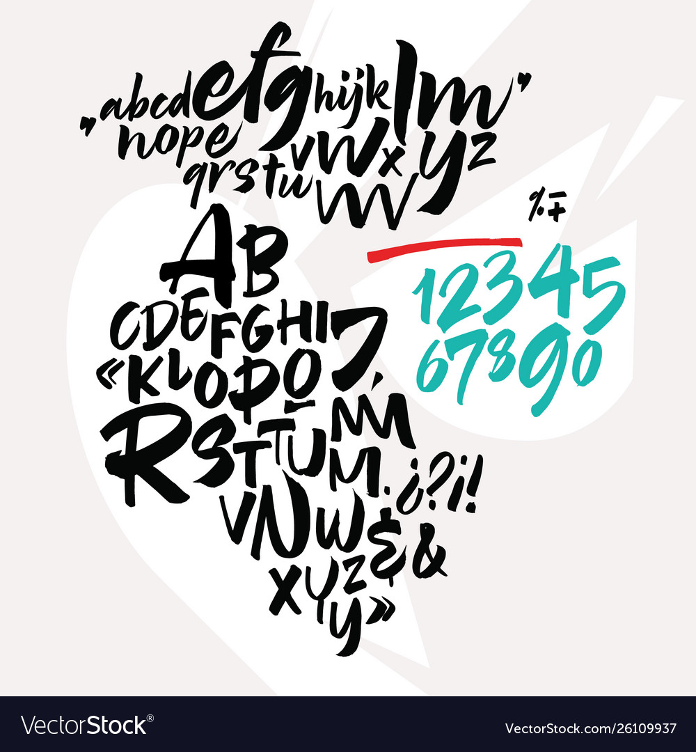 Handwritten font script latin calligraphic set