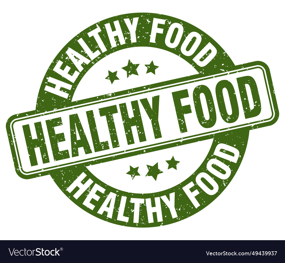 Healthy Food Stamp Label Round Royalty Free Vector Image 3812