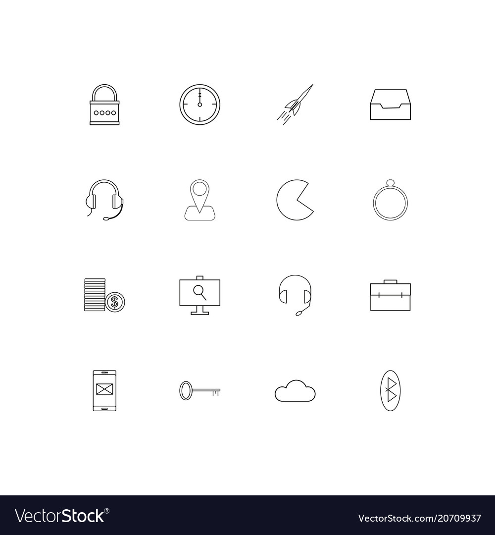 Internet of things simple linear icons set