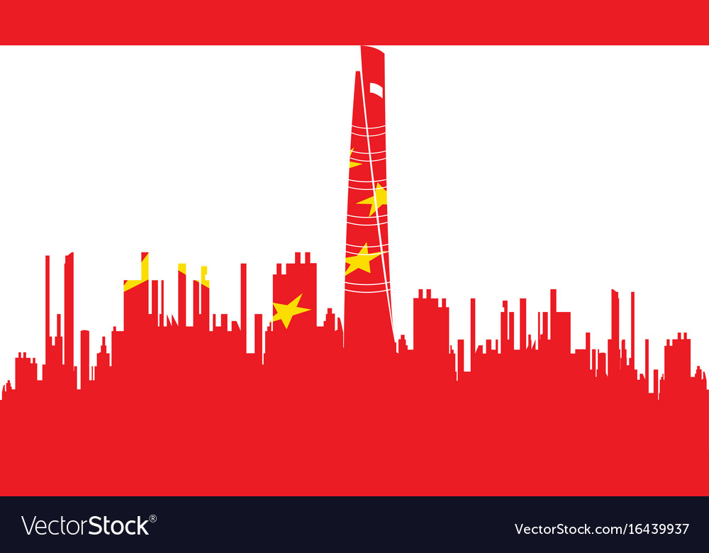 Isolated cityscape shanghai Royalty Free Vector Image