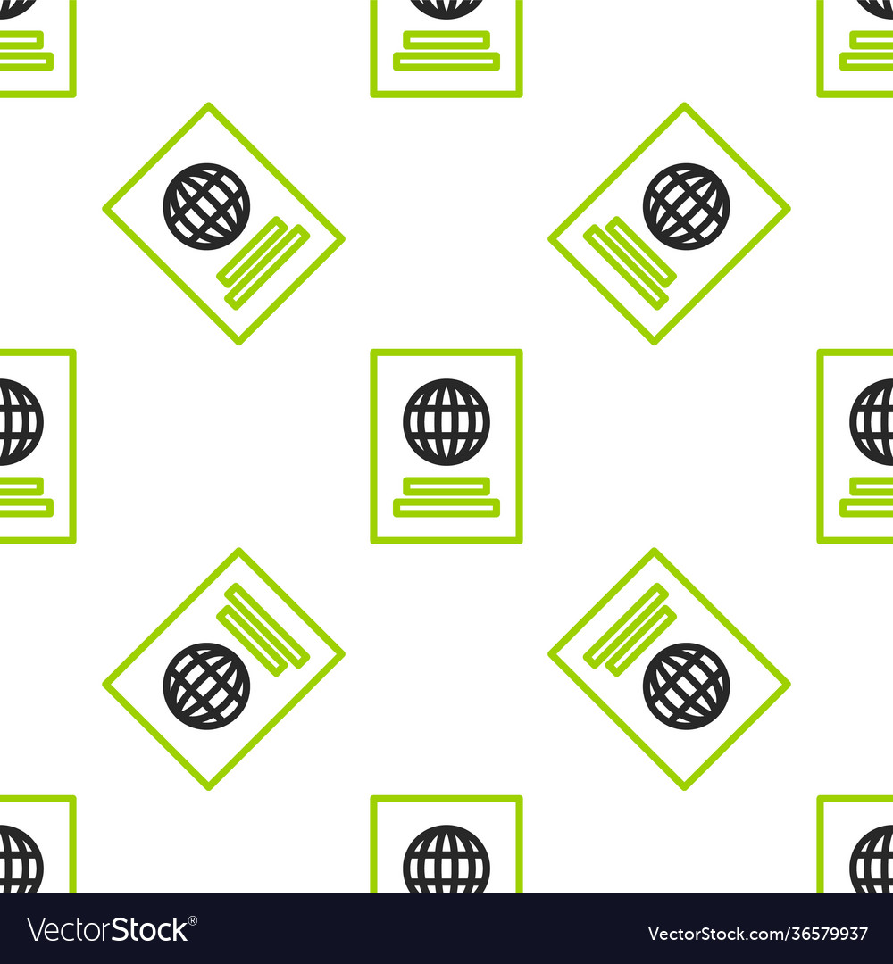 Line passport with biometric data icon isolated vector image Line passport with biometric data icon isolated