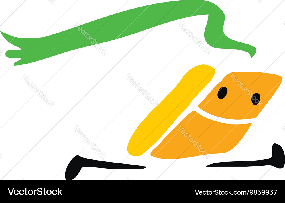 Running book with green bookmark Royalty Free Vector Image