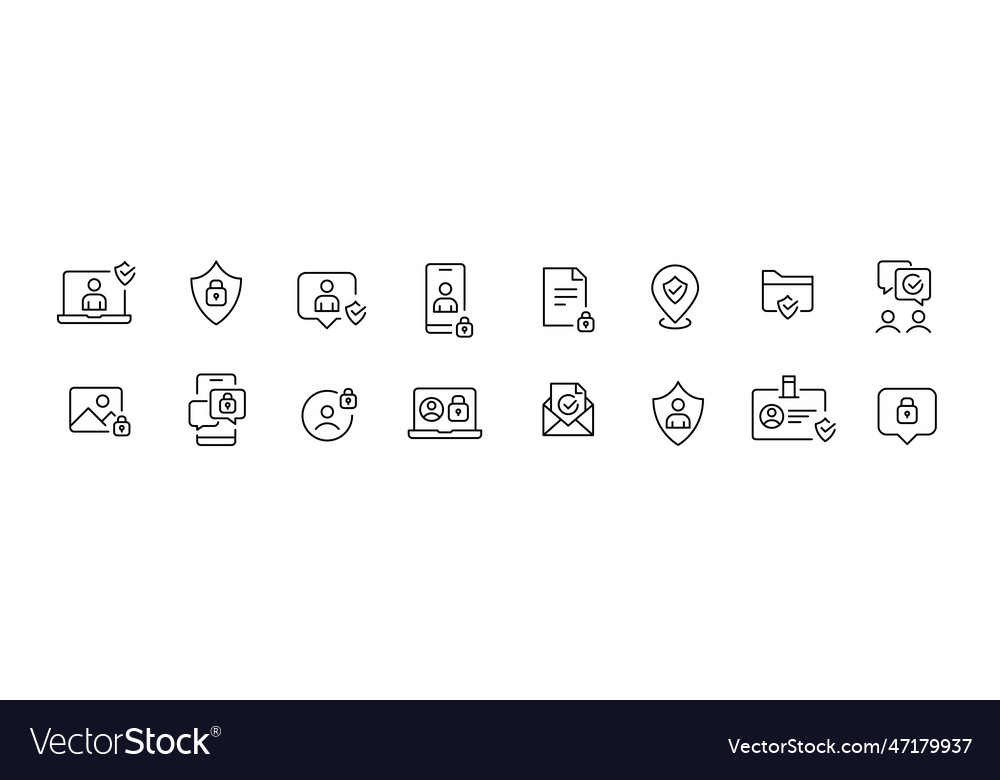 Secure internet presence icons safe interactions