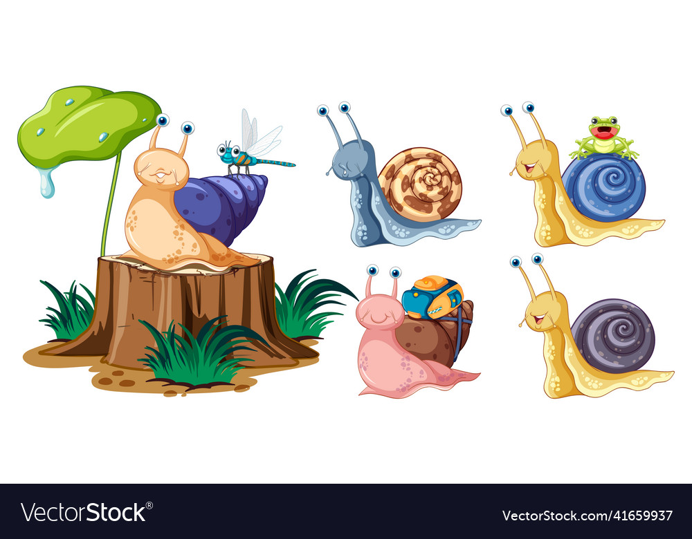 Set of different invertebrate animals in cartoon Vector Image Set of different invertebrate animals in cartoon Vector Image