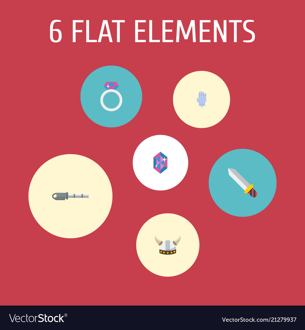 Set of game icons flat style symbols with magic Vector Image Set of game icons flat style symbols with magic