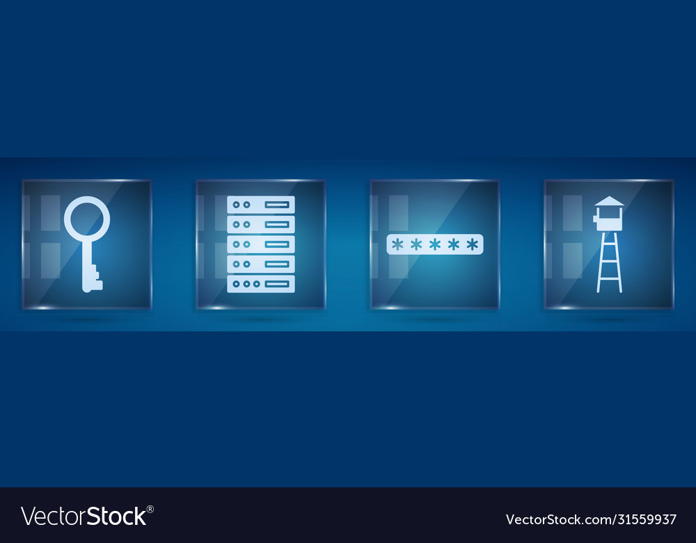 Set old key server data web hosting password vector image Set old key server data web hosting password
