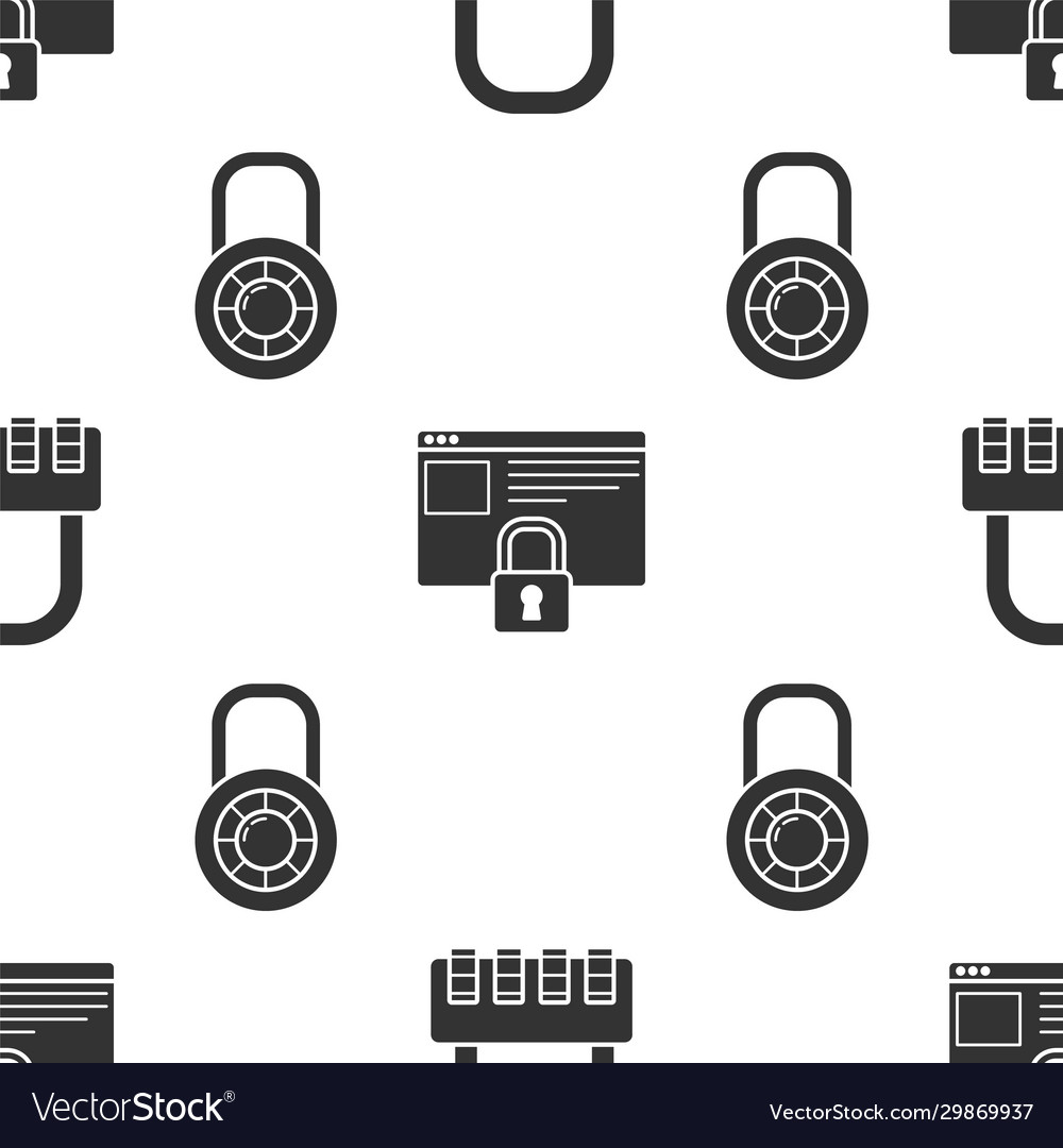 Set safe combination lock secure your site vector image Set safe combination lock secure your site