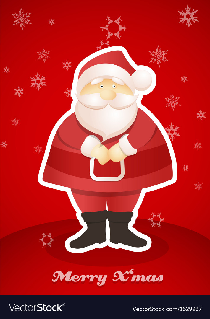 Standing santa postcard