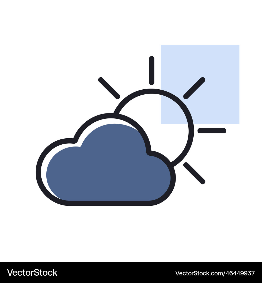 Sun and cloud icon weather sign Royalty Free Vector Image
