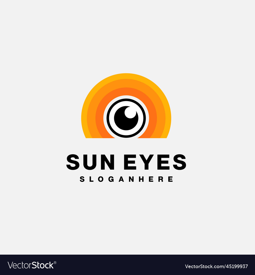 Sun eyes design gradient logo Royalty Free Vector Image