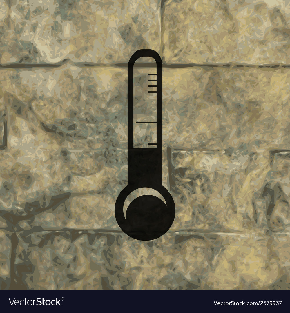 Thermometer flat modern web button and space