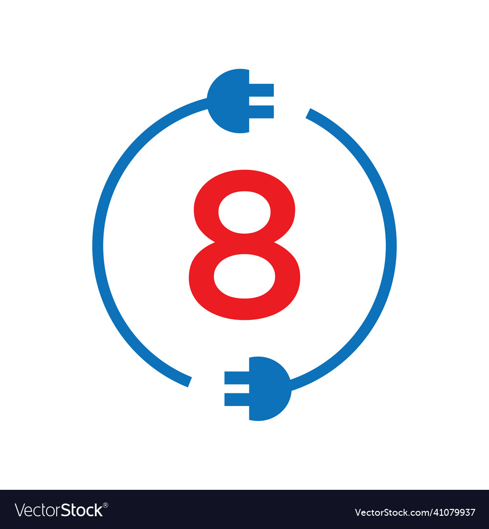 Thunder bolt letter 8 electricity logo electric