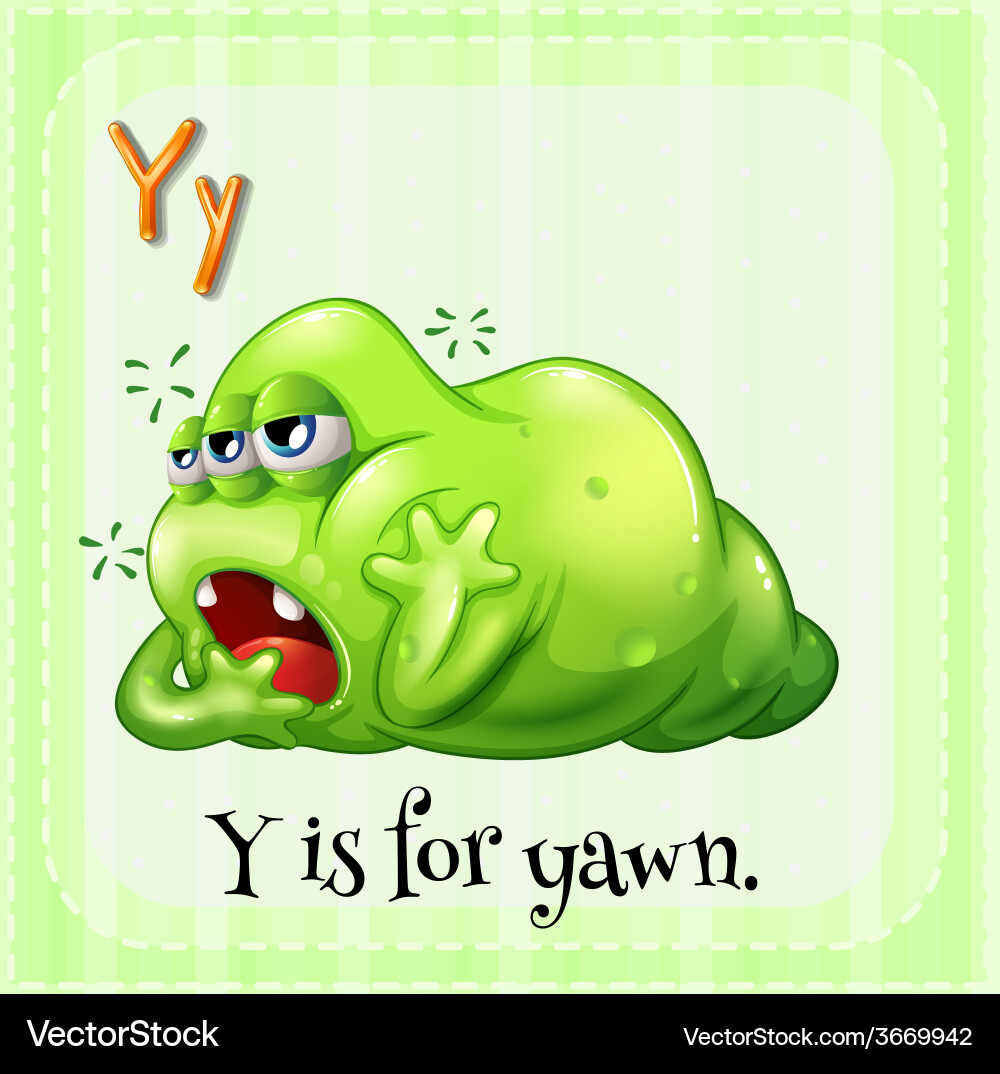 A letter y for yawn Royalty Free Vector Image VectorStock