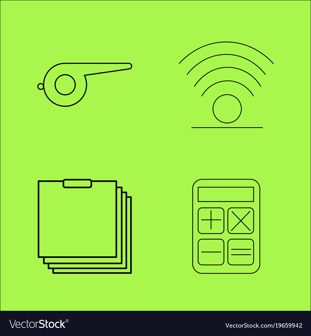 Basic content simple linear outline icon set