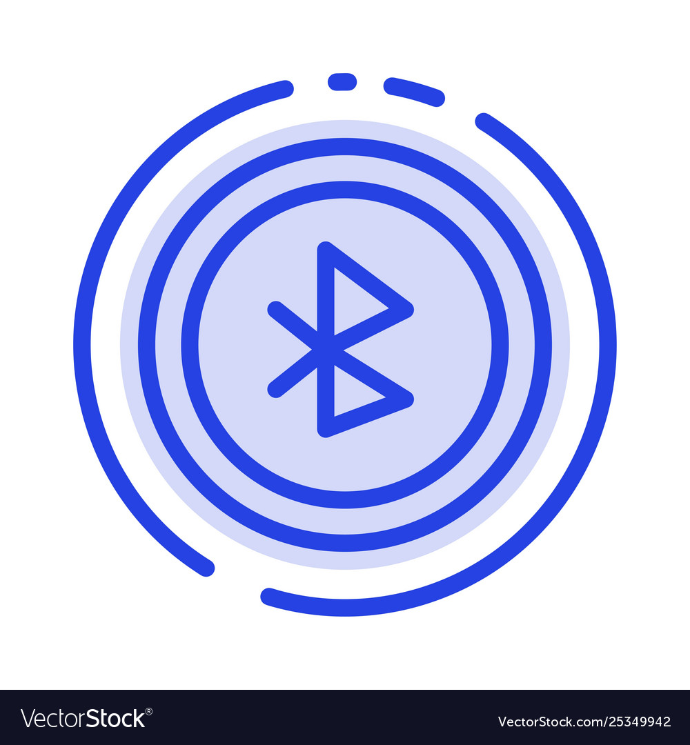 Bluetooth ui user interface blue dotted line vector image Bluetooth ui user interface blue dotted line