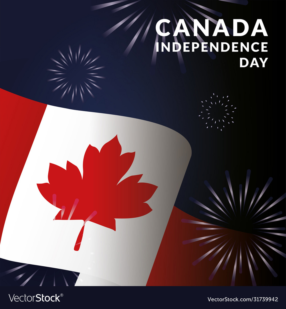 Canada day celebration card with flag Royalty Free Vector