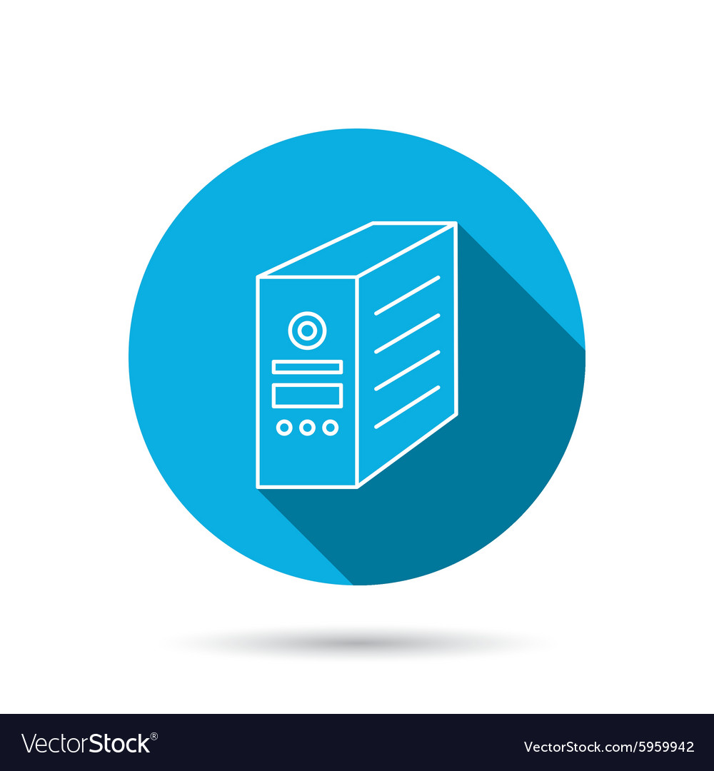 Computer server icon pc case or tower sign Vector Image