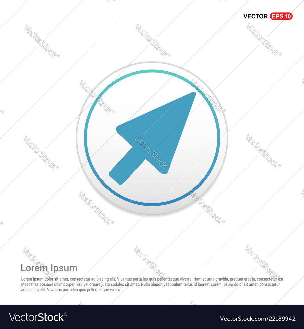 Cursor icon - white circle button vector image Cursor icon - white circle button