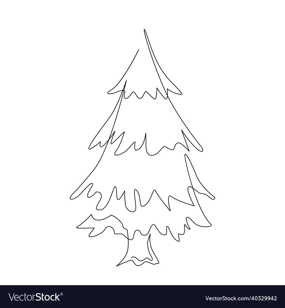 Decorative hand drawn fir tree design element Vector Image