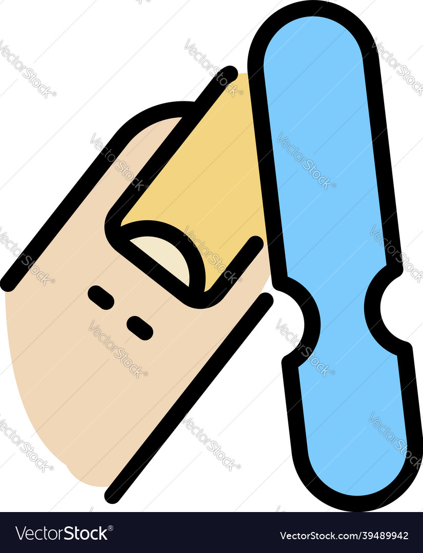 Finger nail file icon color outline Royalty Free Vector