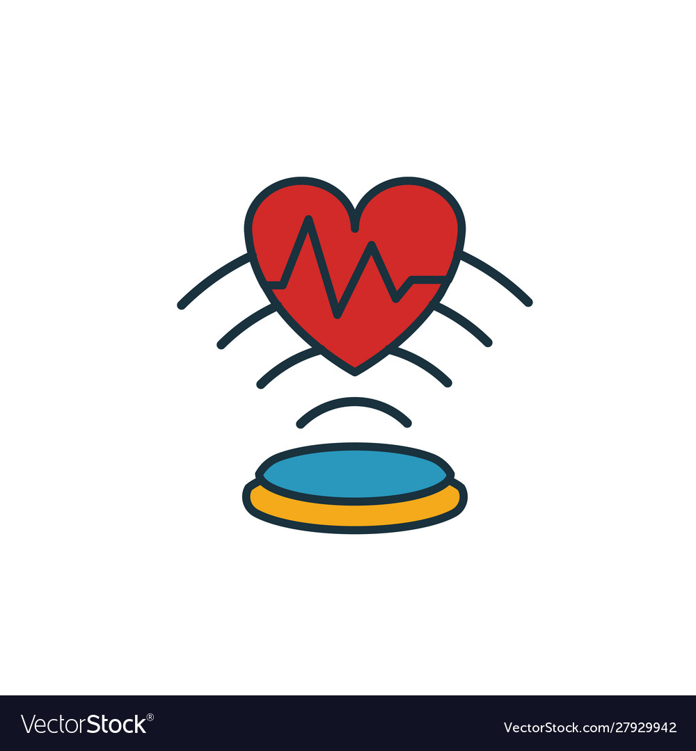 Heartbeat sensor icon simple element from sensors