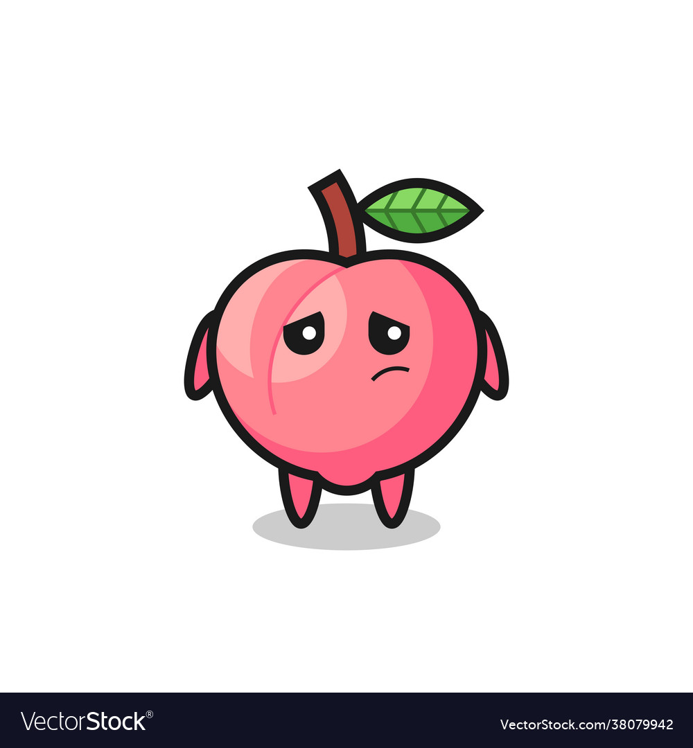 Lazy gesture peach cartoon character vector image Lazy gesture peach cartoon character