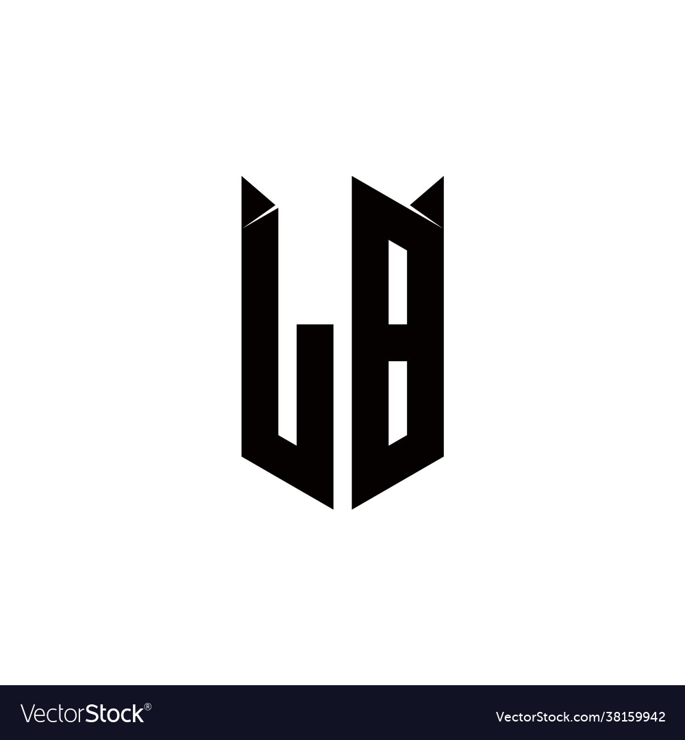 Lb logo monogram with shield shape designs Vector Image