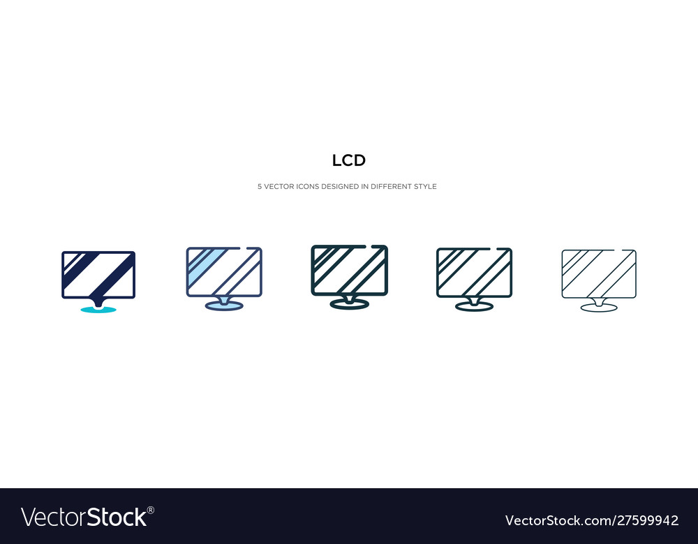 Lcd icon in different style two colored